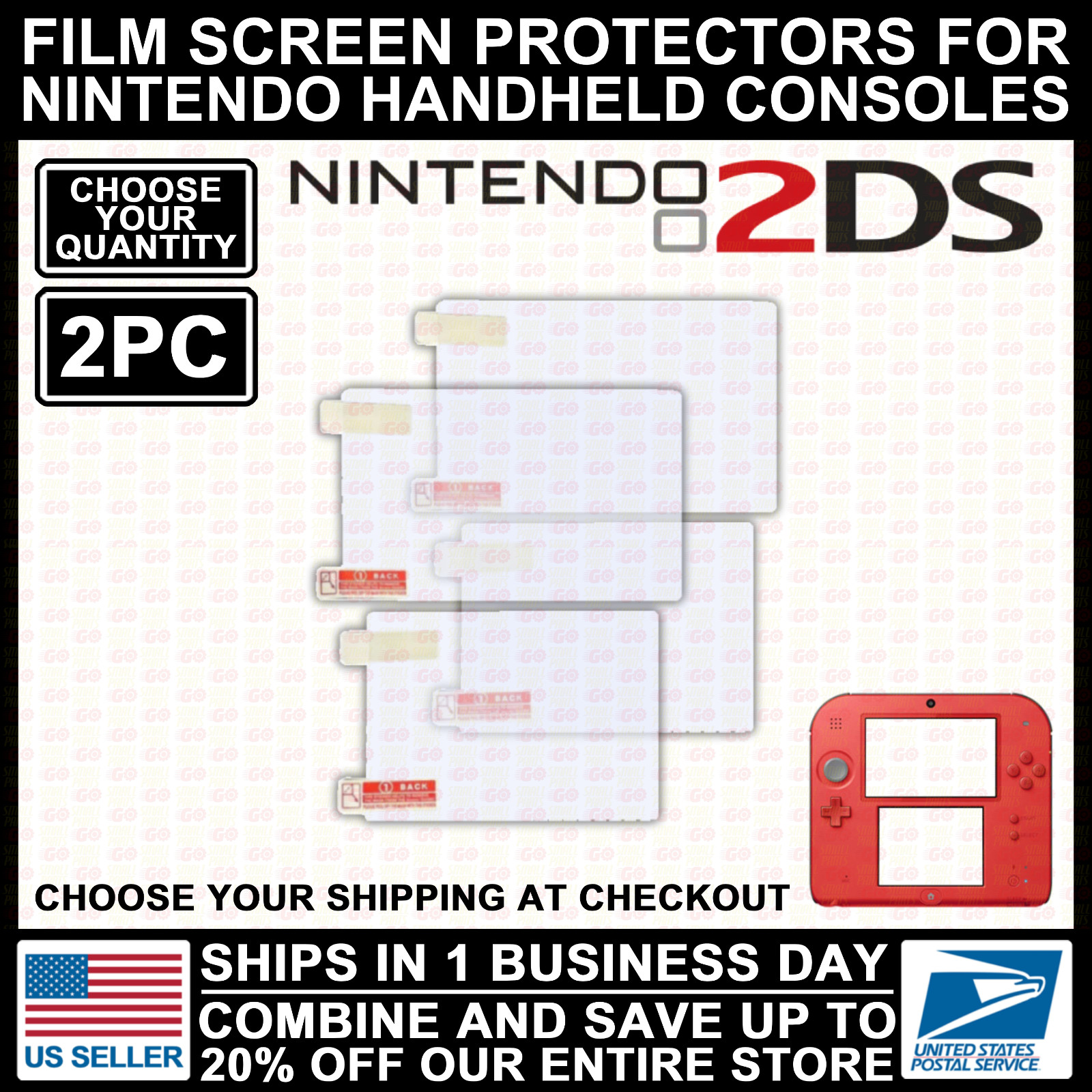 Film Plastic Screen Protector For Nintendo 2DS - Original 2DS Model Console