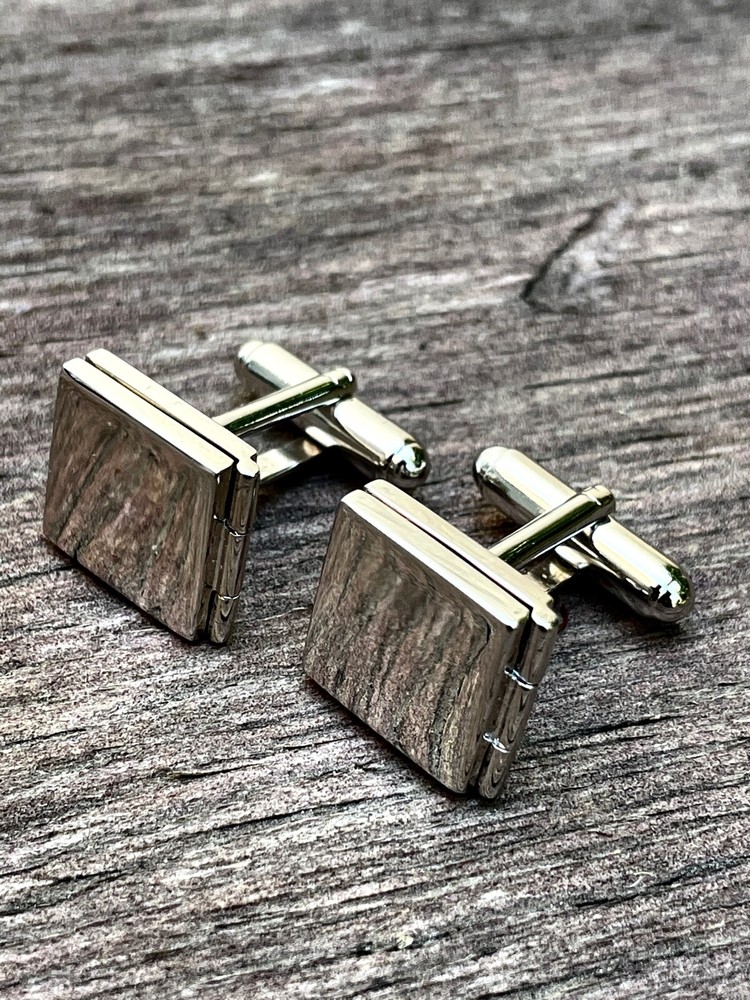 925 Silver Square Hidden Locket Cufflinks