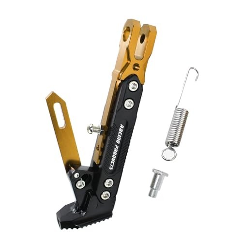 Universal Motorcycle Kickstand Accessories Motor Modified CNC Adjustable Gold 2