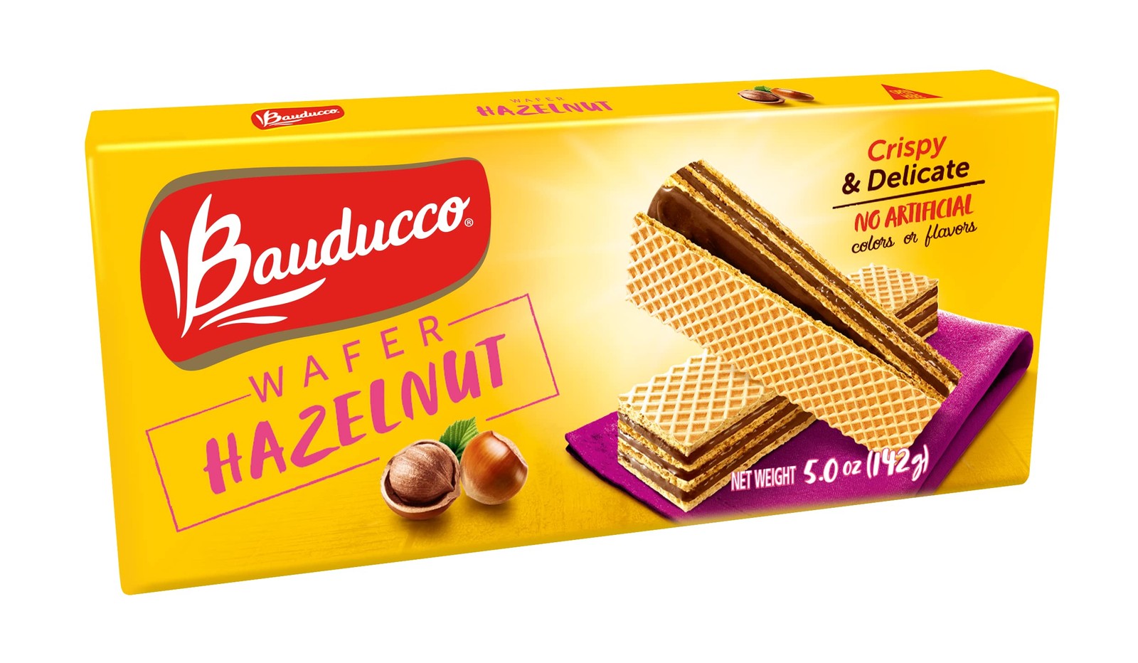 Bauducco Hazelnut Wafers - Crispy Wafer Cookies With 3 Delicious, Indulgent D...