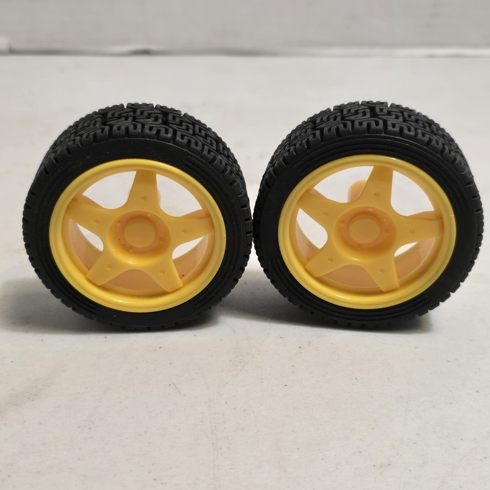 2PCS Small Smart Car Model Robot Plastic Tire Wheel 65x26mm