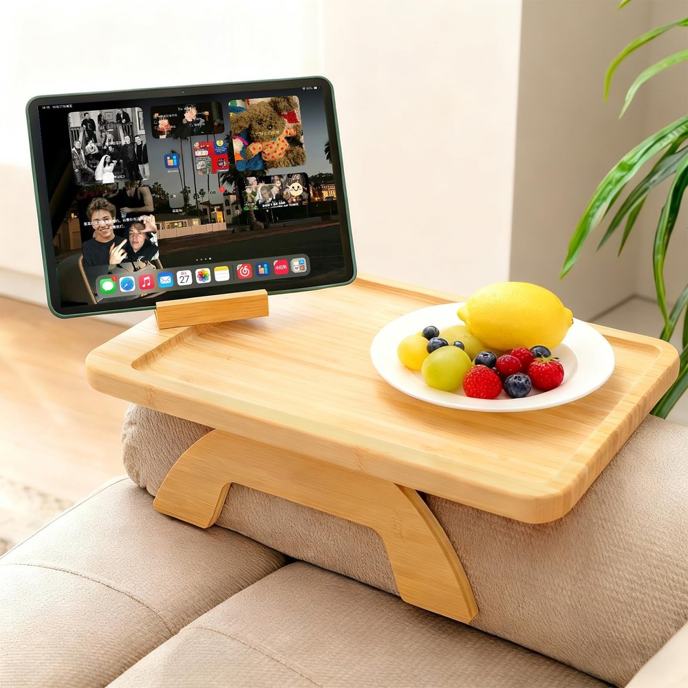 Couch Trays & Sofa Armrest Table - Multi-Functional Arm Trayes for Couch, Per...