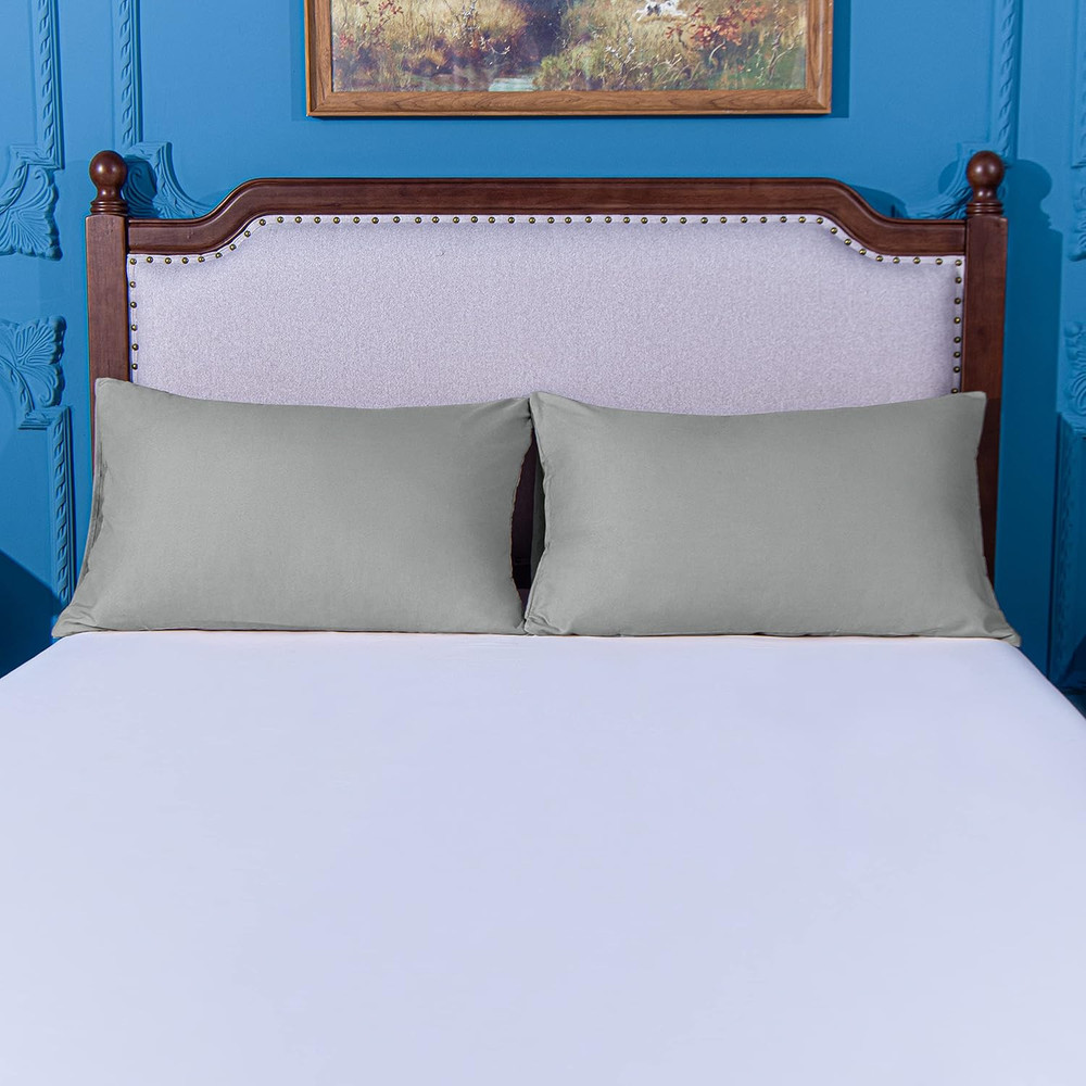 King Pillowcase Set - 2 Pack Brushed Microfiber 20X36 Pillowcases - Soft, Wrinkl