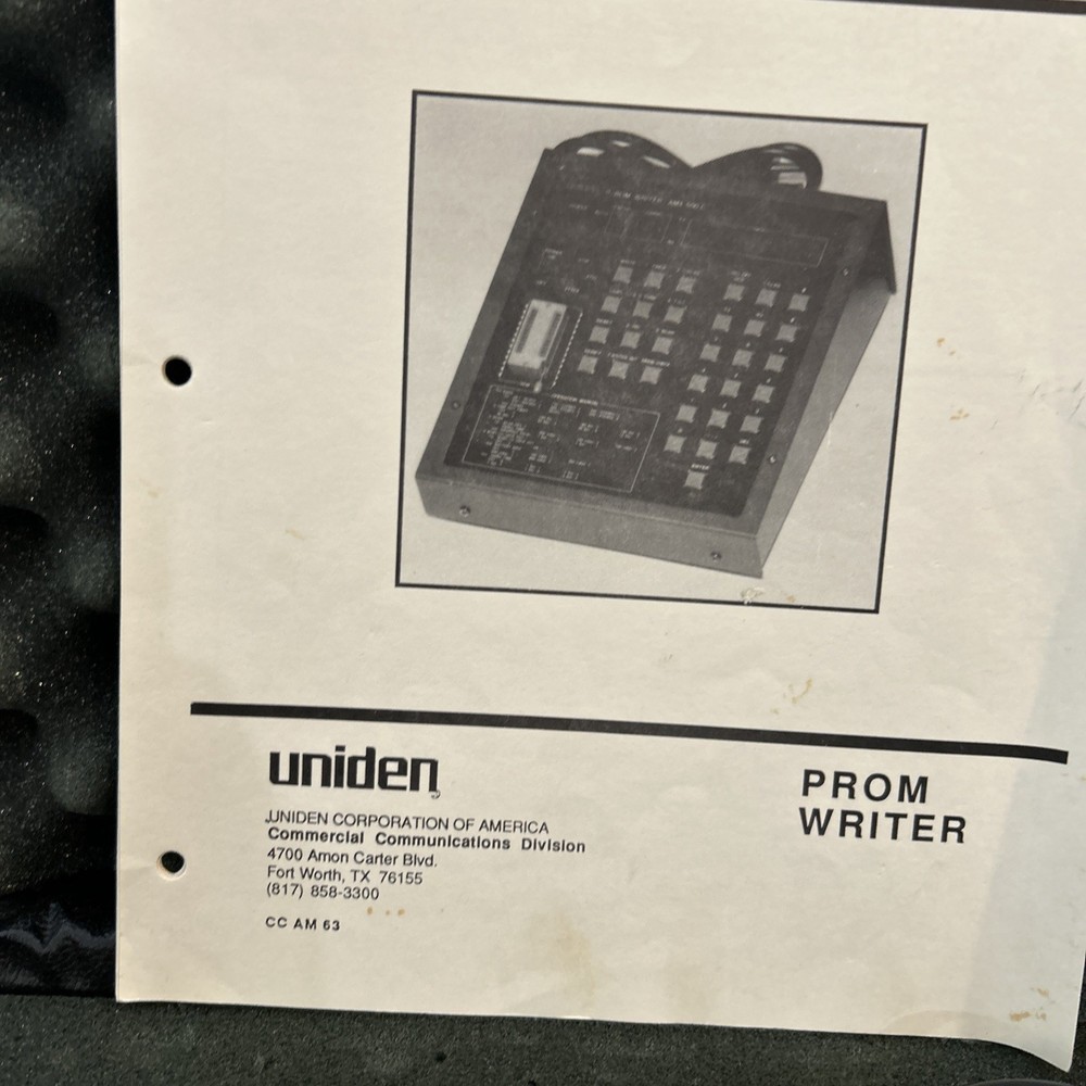 Vintage Uniden P-Rom Writer AMX 500C - w/programming cable, Instructions & Case