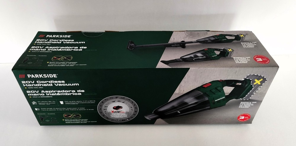 Parkside 20v Cordless Handheld Vacuum PHSSA 20-Li D2 - Bare Tool Only