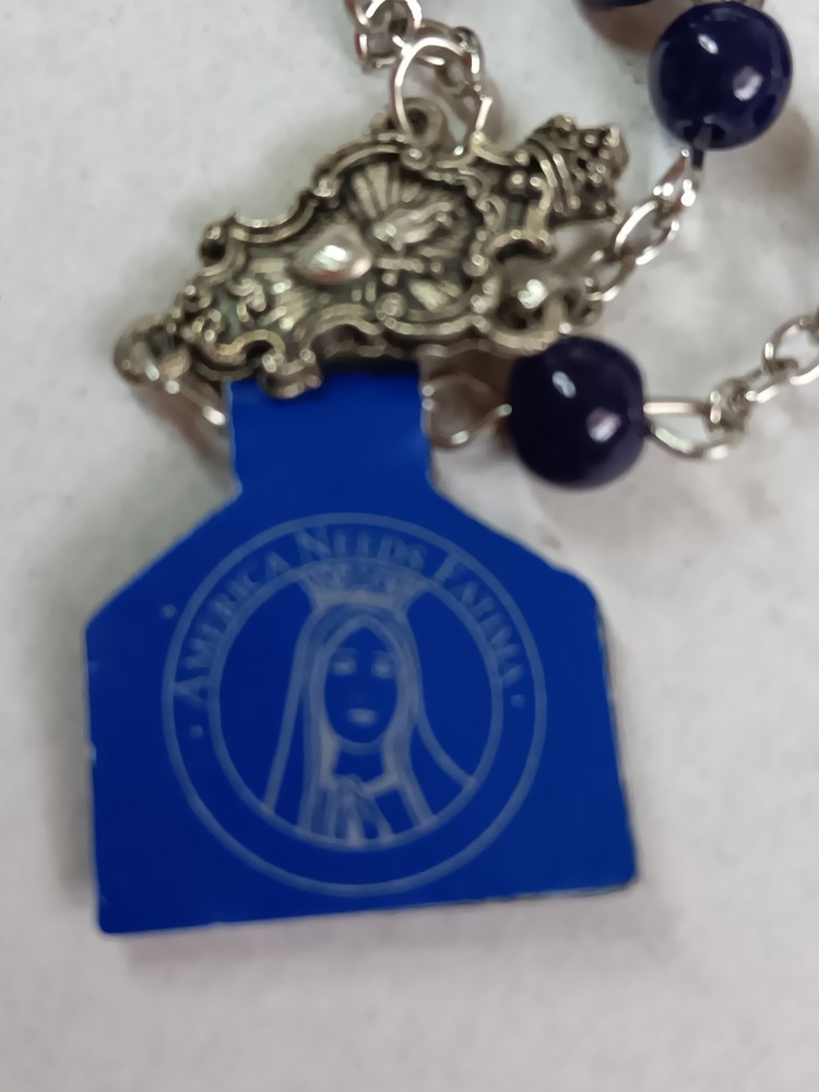 MADE IN ITALY ROSARY COBALT BEADS 26" NECK
