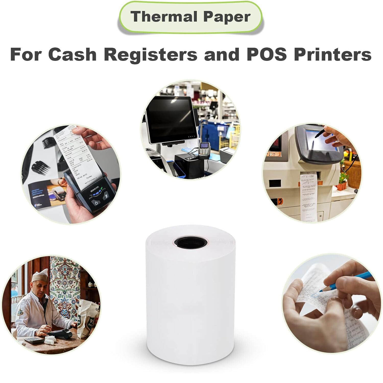 2-1/4" x 50' 85' Thermal Paper Credit Card Cash Register POS Receipt Paper Rolls