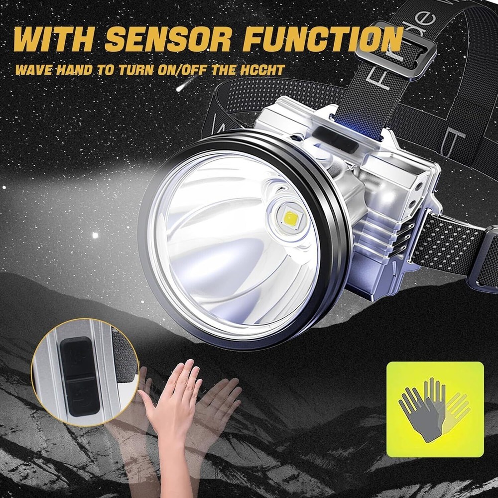 990000LM Super Bright LED Headlamp Rechargeable Headlight Flashlight Head Torch