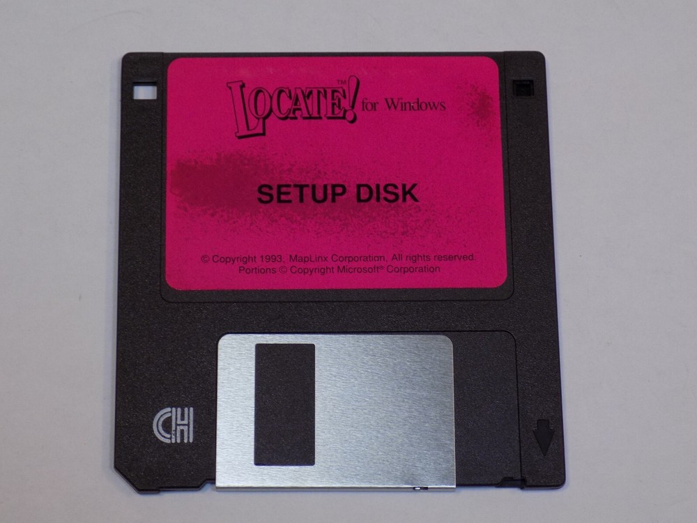 Locate Setup 1993 MapLinx Corporation Software Old 3.5 Disk Windows PC Computer