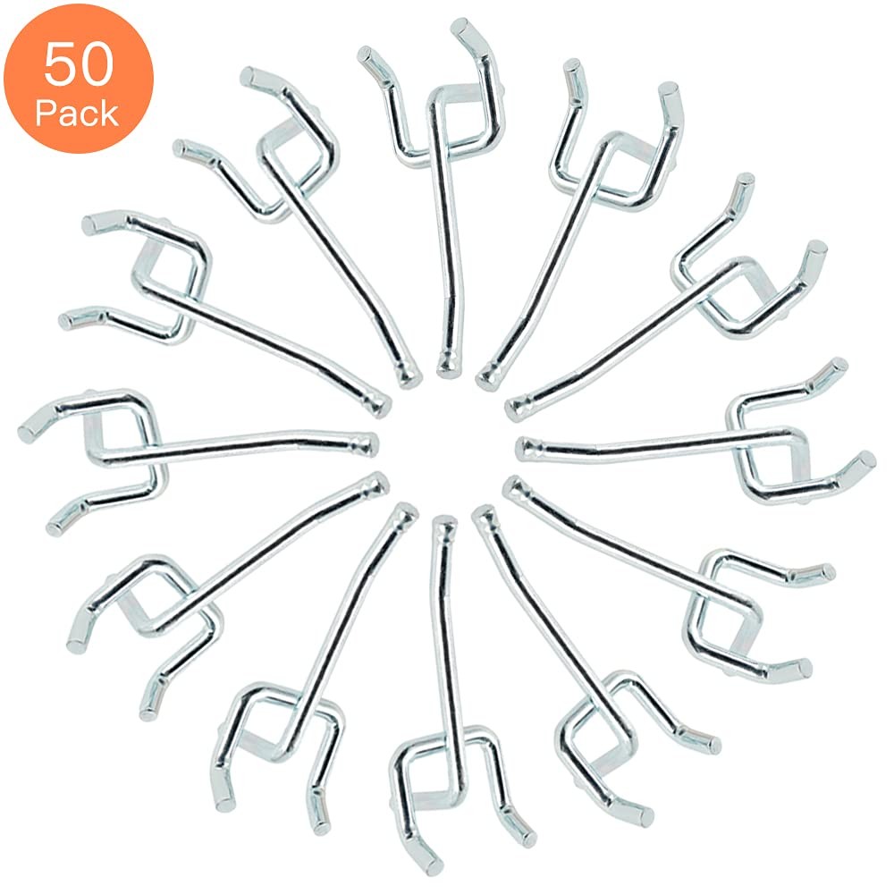 Pegboard Hooks, Large Diameter 50-Pack, 2 Inch L Shape Small Galvanized Heavy...
