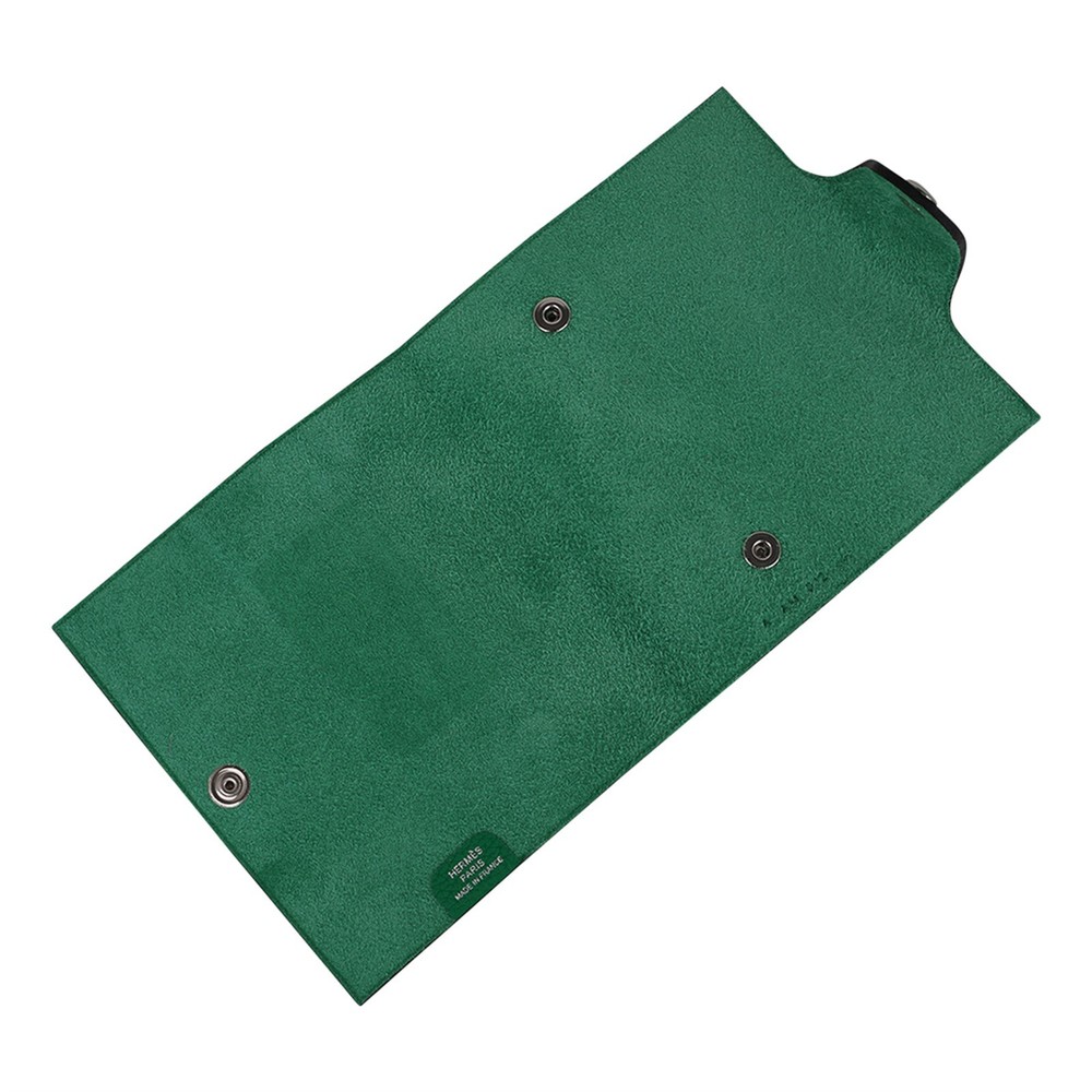 Hermes Ulysse Mini Notebook Cover Vert Bamboo New