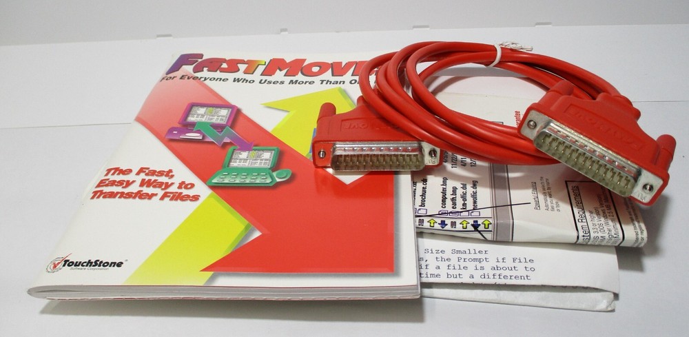 TouchStone FastMove! MS-DOS Windows 3.1 PC to PC File Transfer Software w/ Cable