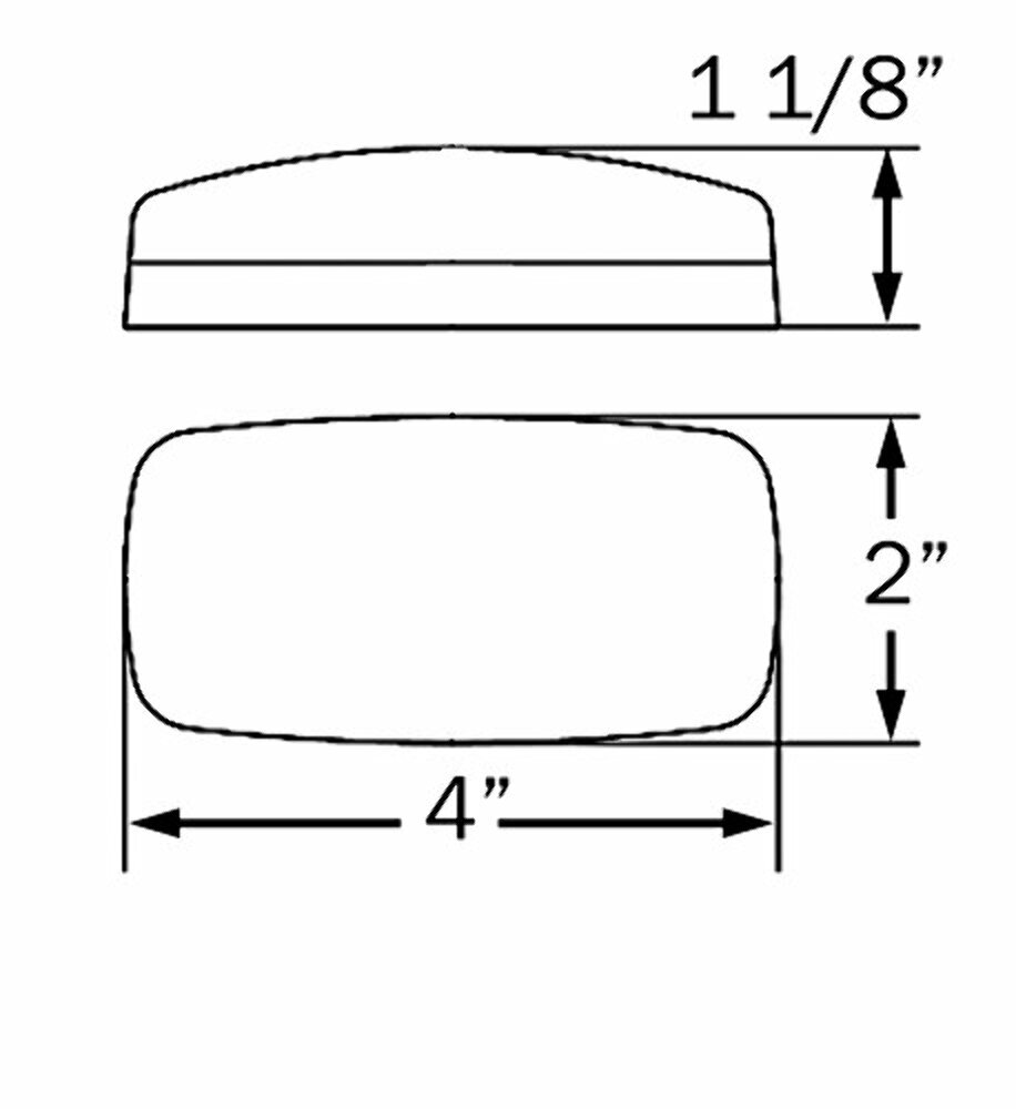 Optronics Amber Surface Mount Rectangle Marker / Clearance Light