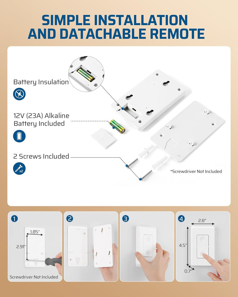 DEWENWILS Wireless Remote Wall Switch and Outlet,100ft RF Range, ETL Listed