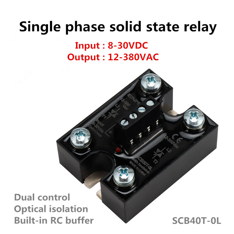 Dual-control single-phase solid state relay 40A DC control AC 8~30VDC