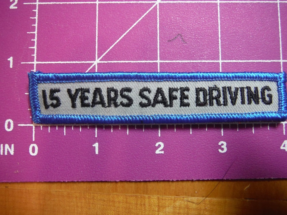 15 years safe driving rocker patch-vintage