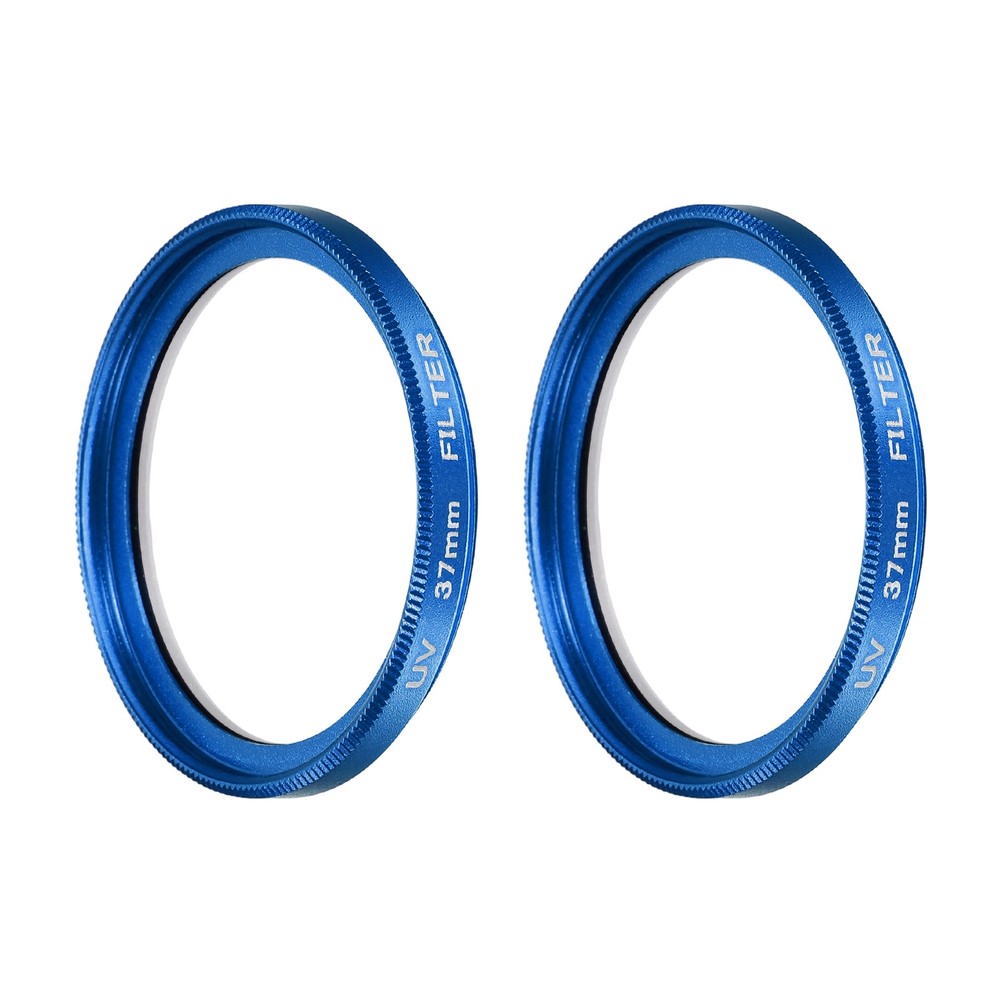 2Pcs 37mm Ultra Slim Lens Filter Multi Coating Camera Len Filter, Blue