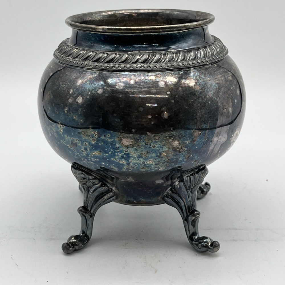 Vintage Silver On Copper Footed Bowl