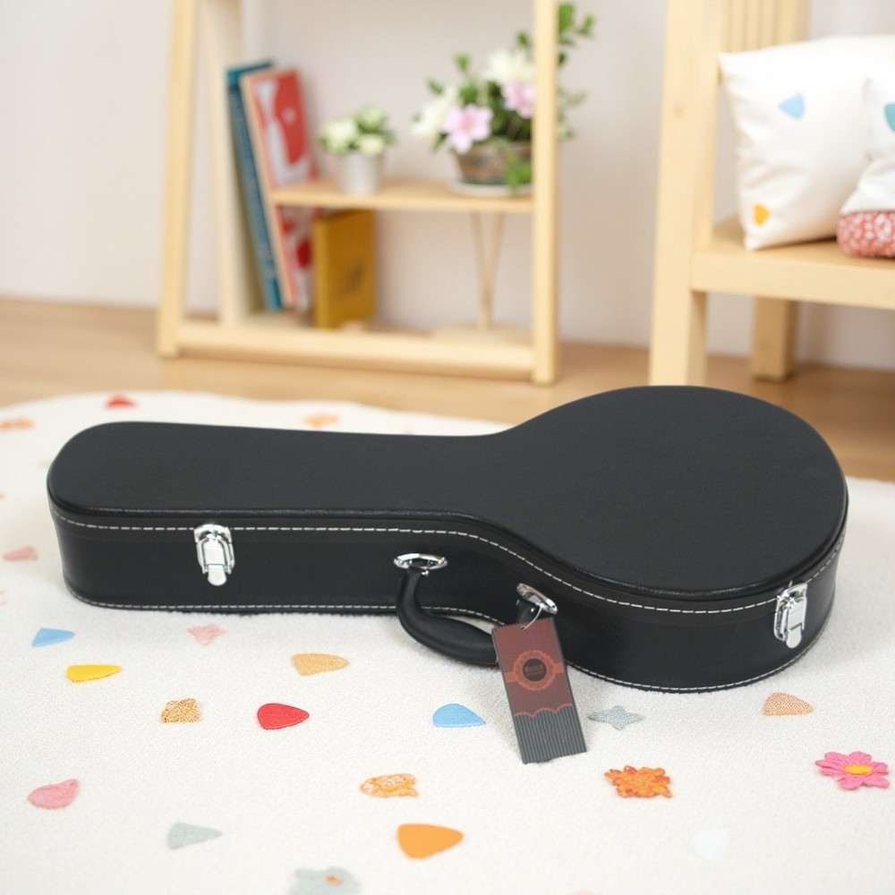 A-Style Mandolin Hardshell Case - Contoured Padded Lockable Black Finish