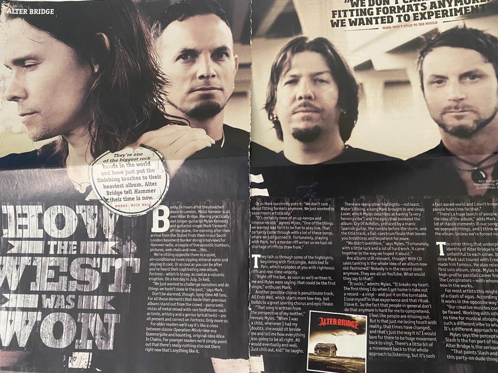 Alter Bridge, Two Page Vintage Clipping
