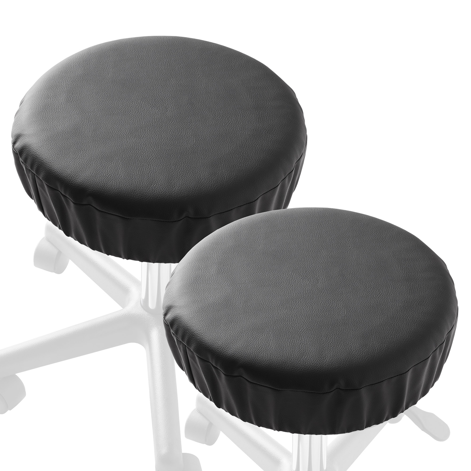 2 - Pack Waterproof PU Round Bar Stool Seat Cover, Anti-Slip