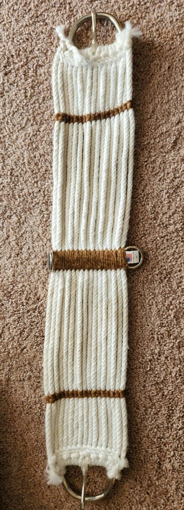 Rope String Cinch Western Horse Tack 32" White Brown Rayon