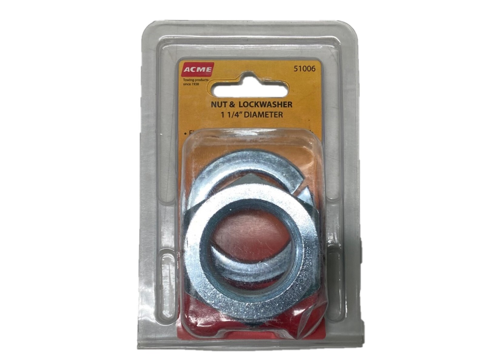 HITCH BALL HARDWARE (2 SETS) Nut Lock-Washer 1-1/4" Fine Thread Zinc TRAILER