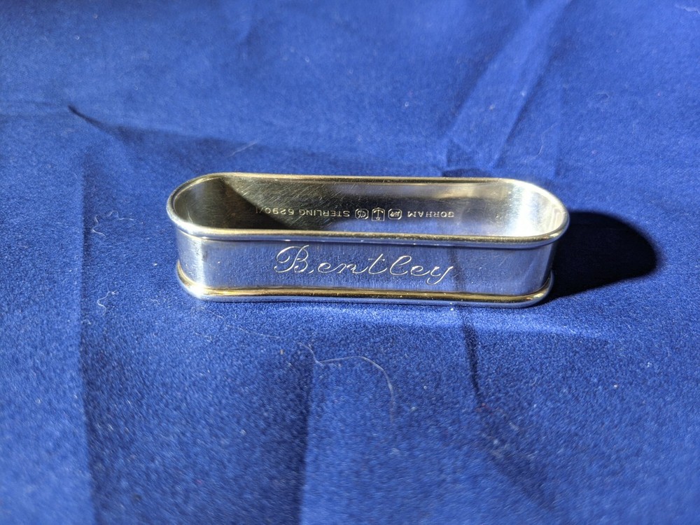 Gorham sterling silver Napkin Ring "Bentley" name engraving
