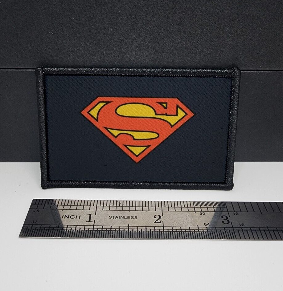 Comic Book Inspired Morale Patch Custom Tactical Superman Logo 2x3 inch