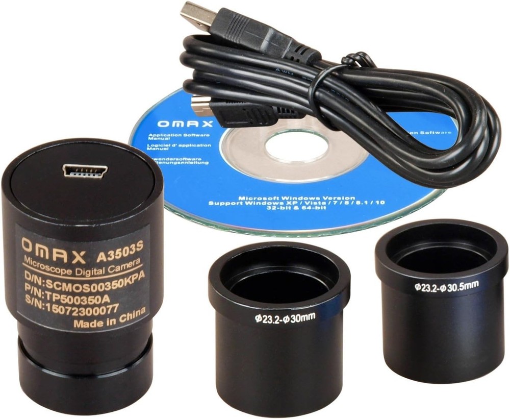 OMAX A3503S 640x480 USB Digital Microscope Camera Compatible with Windows XP/10