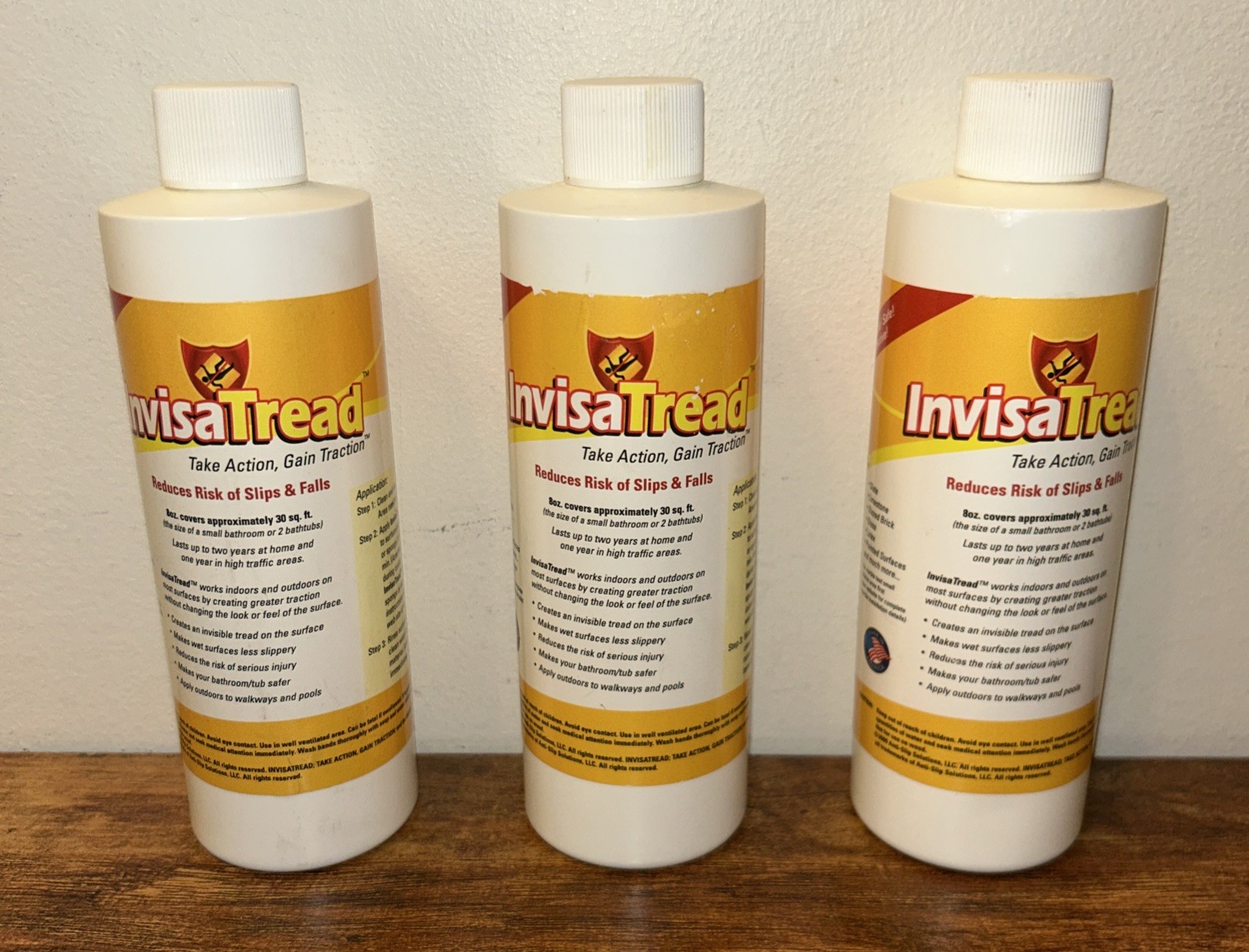 InvisaTread Slip-Resistant Surface Treatment - Set of 3 (75% Full)