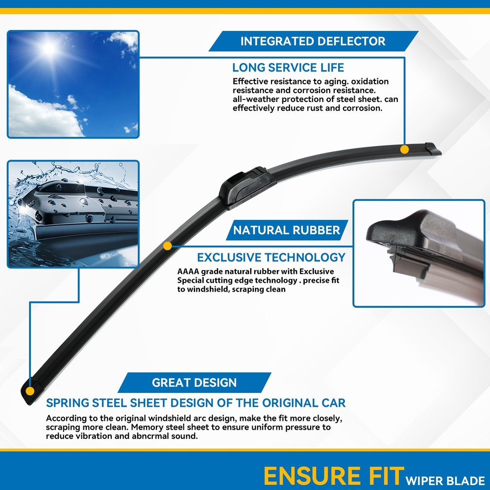 2Pcs Front Windshield Wiper Blades Set For Cadillac DeVille 1991-2005 22"+22"