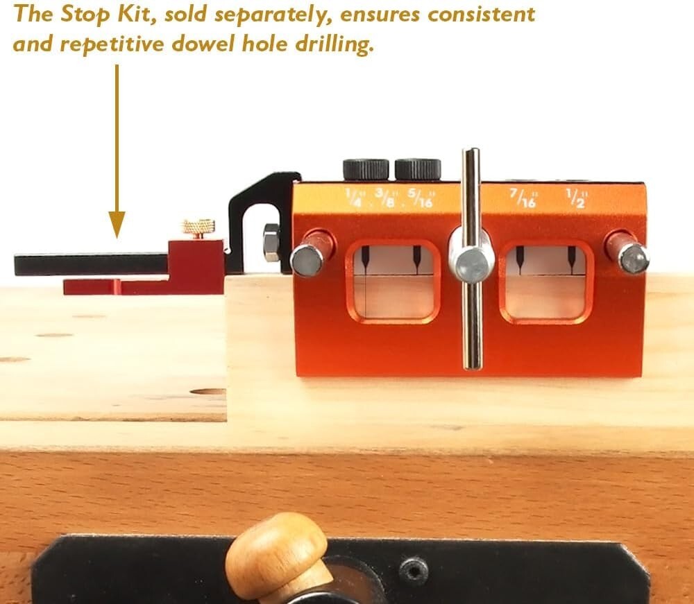 All-in-One Doweling Jig with Multiple Drill Sizes for Efficient Woodworking