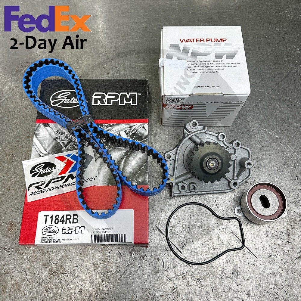 Gates Race T184RB Timing Belt Water Pump & OEM Tensioner For Honda B18B1 B18A1
