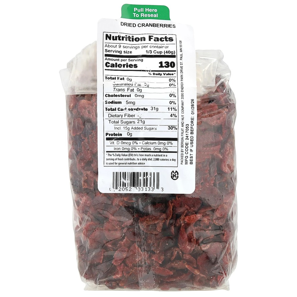 Dried Cranberries, 12 oz (340 g)