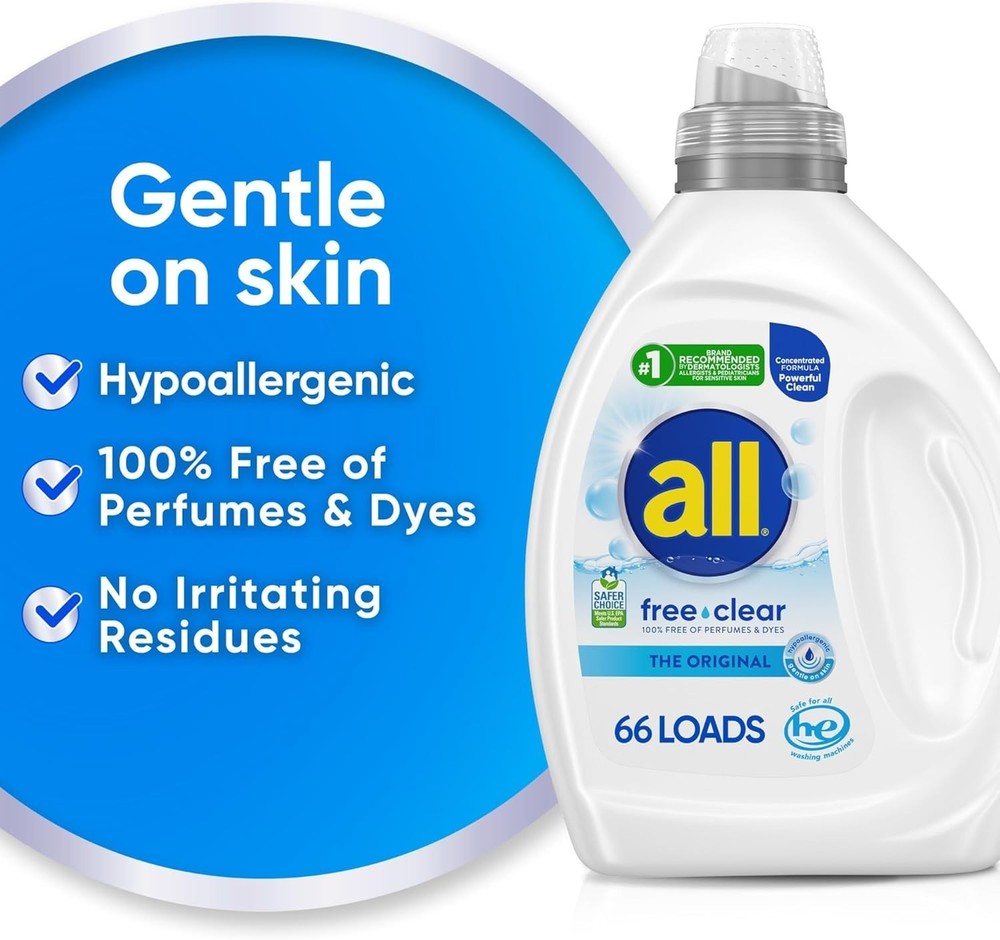 All Free Clear, Original, Liquid Laundry Detergent, 50 Oz, 66 Loads