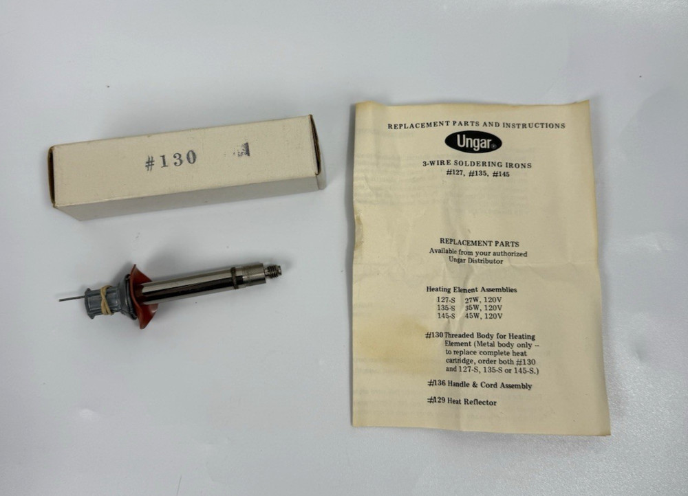 Ungar #130 Threaded Body for Heating Element for 3 wire soldering iron