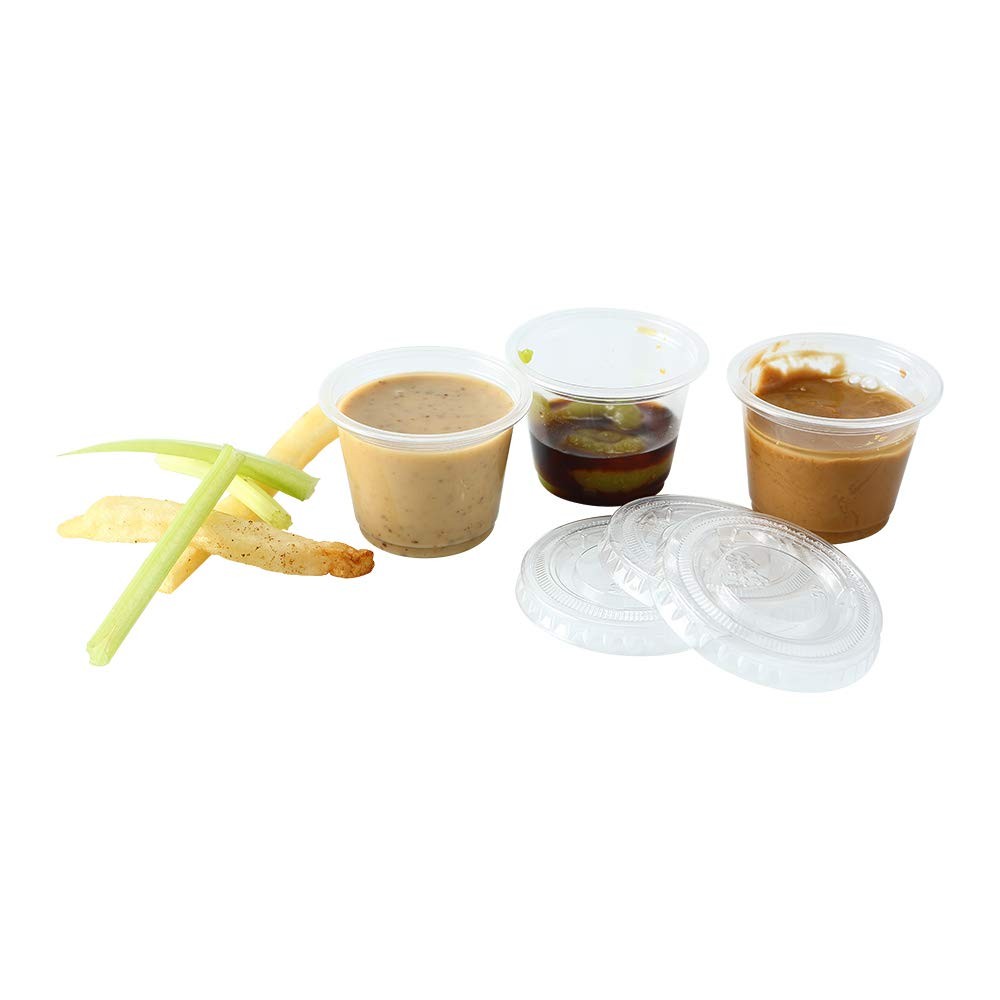 200-1oz Clear Polypropylene Small Plastic Containers | cups | with lids