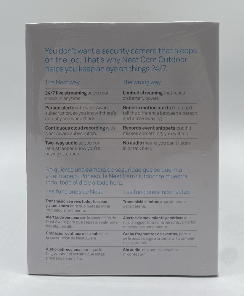NEW SEALED Google Nest Camera NC2400ES Outdoor Security Camera - 2 Pack SEALED