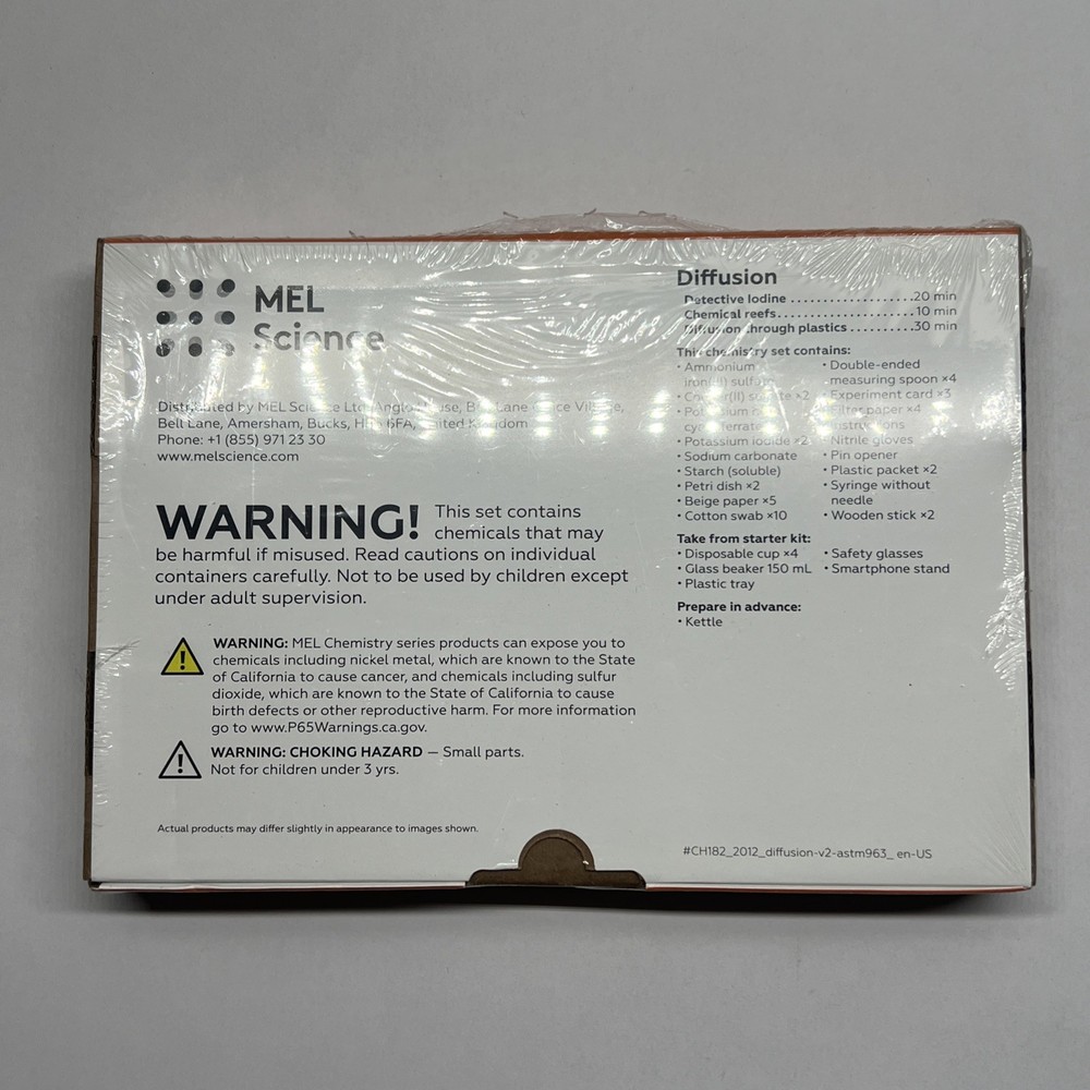 MEL Chemistry Science Kit DIFFUSION Homeschool Lab Experiment