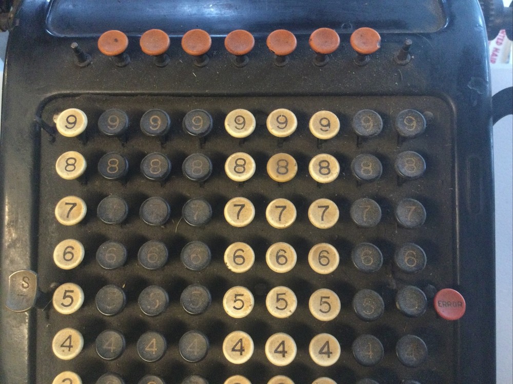 Antique No.1 Burroughs Beveled Glass Adding Machine