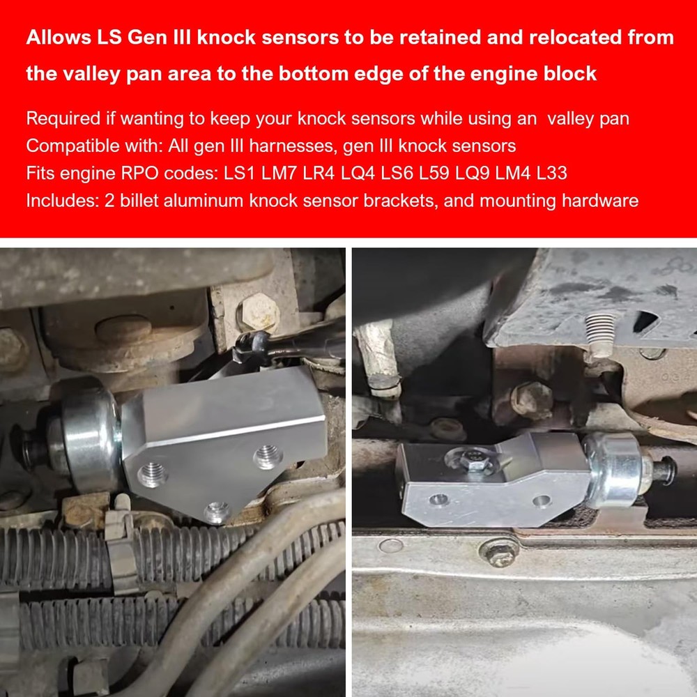 551216-KN30 Knock Sensor and Hardnesses Relocation Bracket Kit Compatible with
