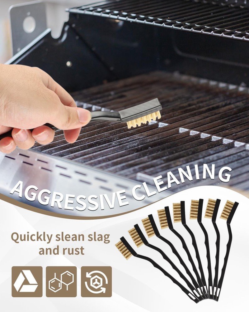 100PCS Brass Wire Brush Set - Rust , Mini Wire Brushes for Cleaning Welding S...