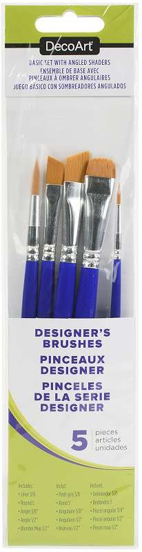 DecoArt Designer Series Brushes-Basics With Angled Shaders Set