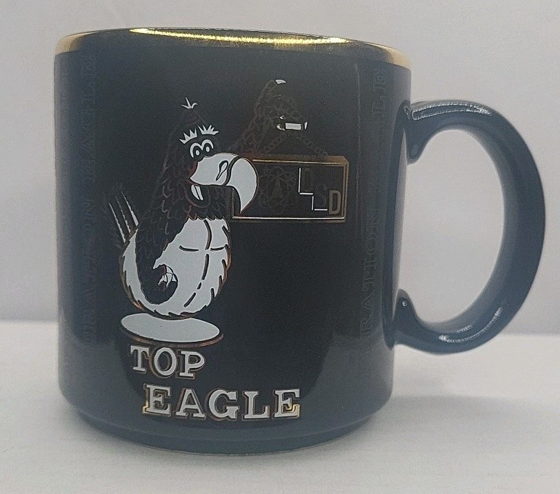 🦅 Vtg 1988 Boeing OPERATION EAGLE DSD Top Eagle 🦅 Black Coffee Mug ☕️