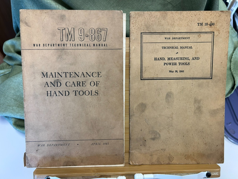 2 War Department Technical Manuals, Hand Tools 1941 & 1945
