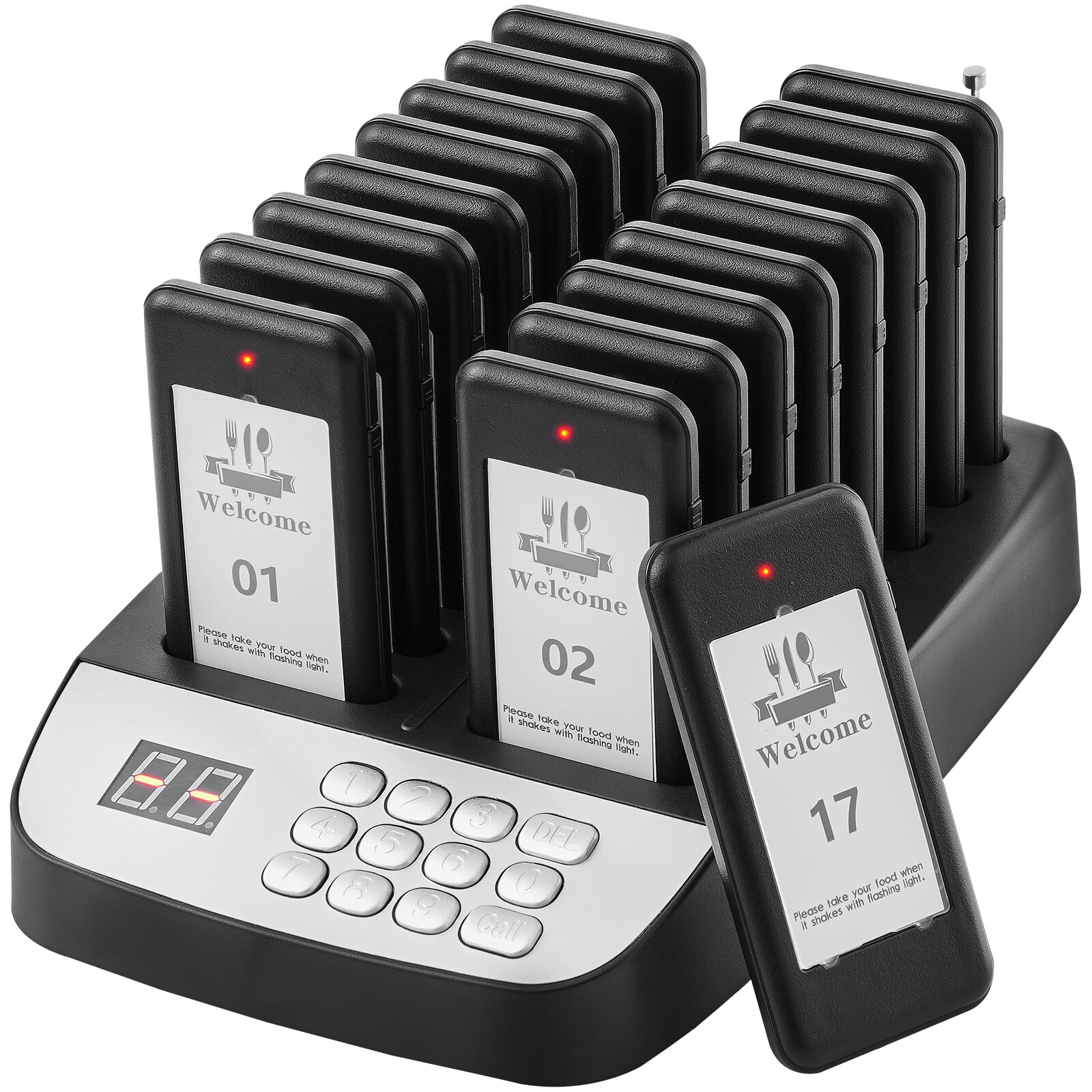 Restaurant Wireless Pager System 16 Call Coasters Guest Queuing Calling Knob