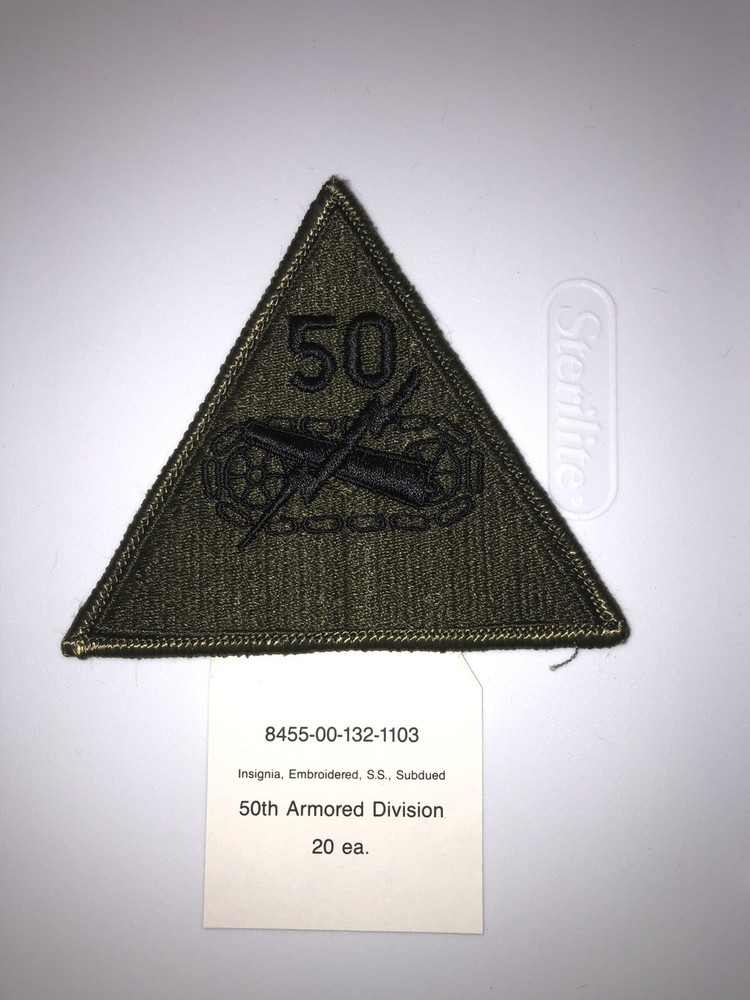 50th Armored Division Subdued U.S. Army Shoulder Patch Insignia