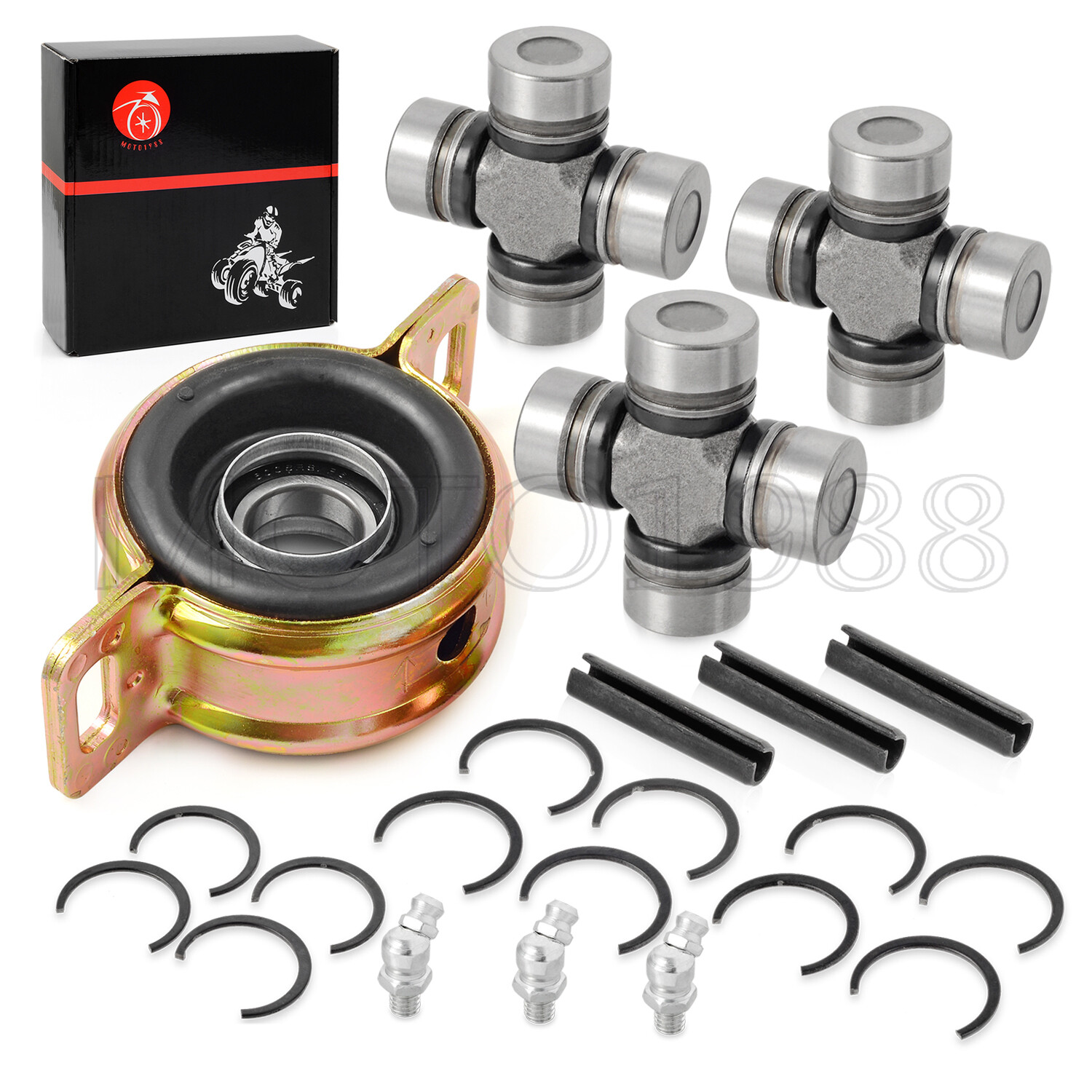 Front Rear Prop Shaft Bearing Carrier & U-joint For Polaris RZR S 4 900 1000 XP