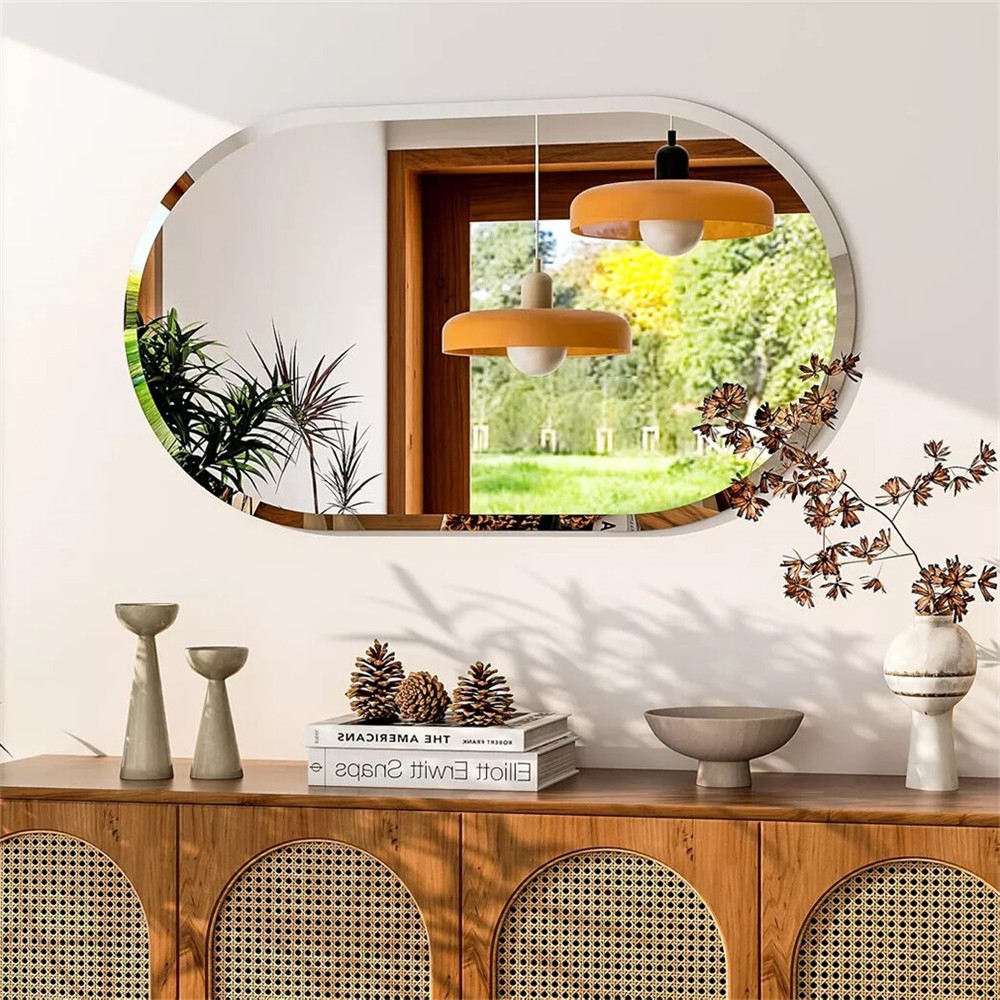 Multi-Shape Frameless Bathroom Mirror Prism Bevelled Vanity Mirror for Over Sink